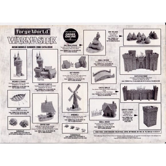 2000 Warmaster Resin Models Catalog Page (Forge World, Warhammer) - Picture 1 of 5